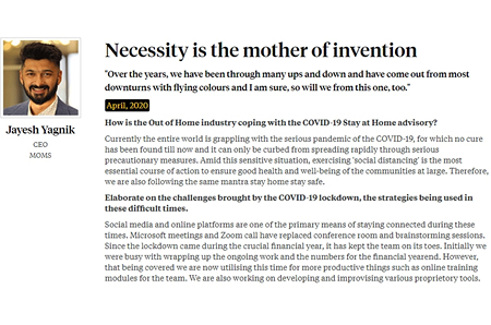 Necessity is the mother of invention: Jayesh Yagnik, CEO, MOMS