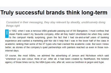 Truly successful brands think long-term